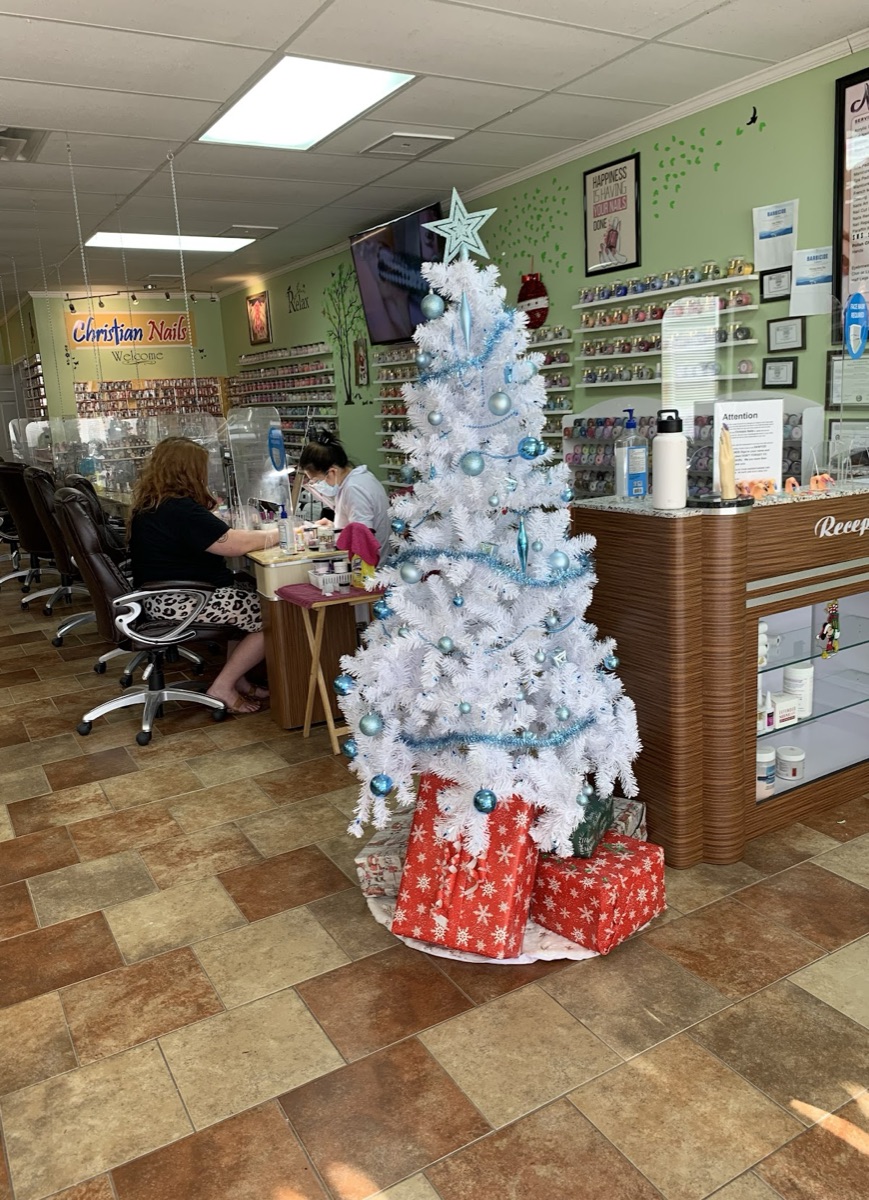 Inside Christian Nails — bright, welcoming reception area